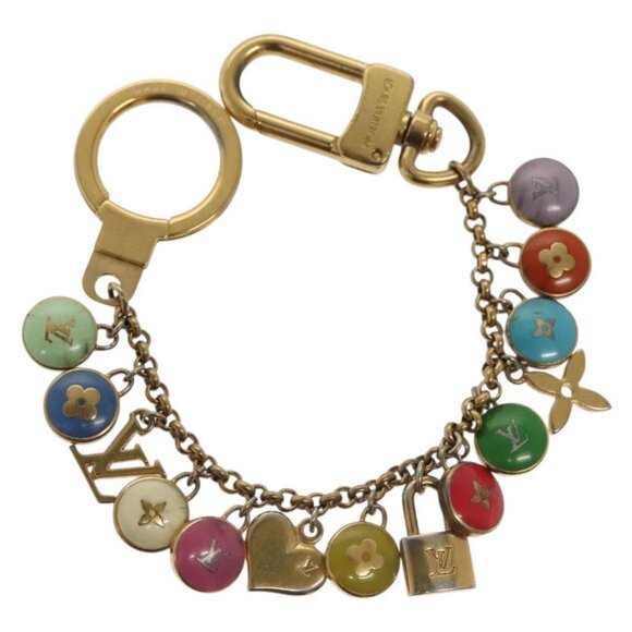 LOUIS VUITTON Porte Cles Chainne Pastille Key Holder Metal M66005 Auth 136335 - Picture 1 of 10